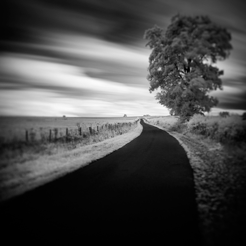 Route 5555, photography by Emmanuel Correia. 17 juillet 2011 - Morvan - Bourgogne - France. Eso 5D - filtre IR. Longue exposure. In Nature, Scenery, Countryside