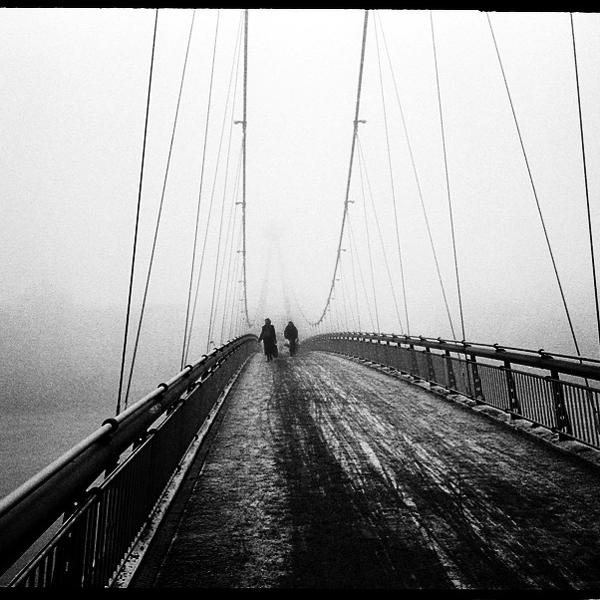 Frankfurt, photography by Laurent Orseau. olympus mju II. In Construction, Edifice, Bridge
