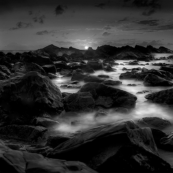 Cr&eacute;puscule, photography by Antoine Soubigou. Baie d'Ecalgrain (Cotentin). In Nature, Scenery, Waterscape