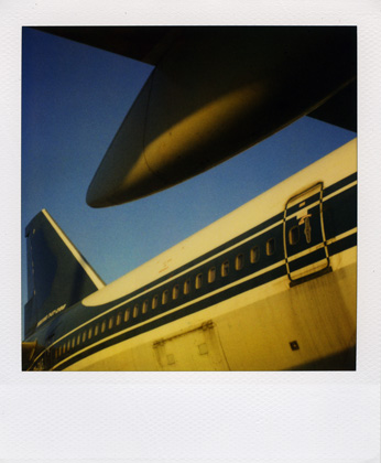 pola_airport_18, photography by Vassilis Makris. SX-70. polaroid film 600 + ND filter. In Industrial, technology
