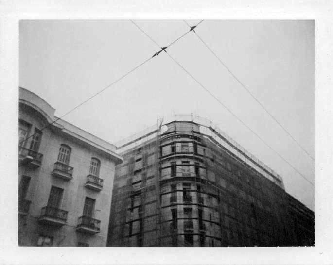 004_667, photography by Vassilis Makris. Polaroid Big Swinger 3000. Polaroid 667 film. In Construction