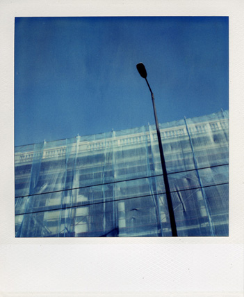 polaroid building_10A, photography by Vassilis Makris. SX-70. Instant Film. In Construction