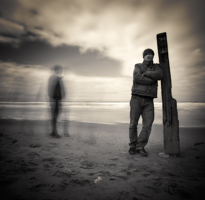 Lose myself in Atlantic..., photography by Denis Grzetic. beach somewhere near Haag..... canon 5d,17-40 lens,tripod. PS. In People, Portrait