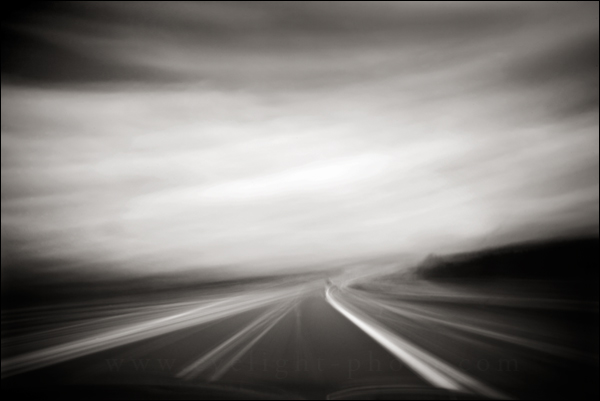Fast and slow, photography by Christelle Landais. 30s on a highway.... Canon 5D - 28-300mm. In Transportation, Road, car, cycle