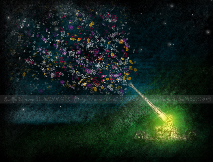 Power Of Flowers, processing by Evelyn Dumont. http://colorsofpoulili.blogspot.com. illustration num&eacute;rique. In Event, Social