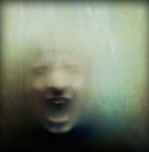 Scream, processing by Nico Van Dijk. Polaroid sx70. Pushing my face through stretch linen, manipulated and postprocessed in ps.. In People, Character