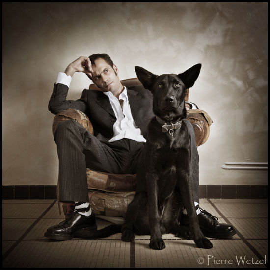 Rimbaud and the dog, photography by Pierre Wetzel. In People, Portrait