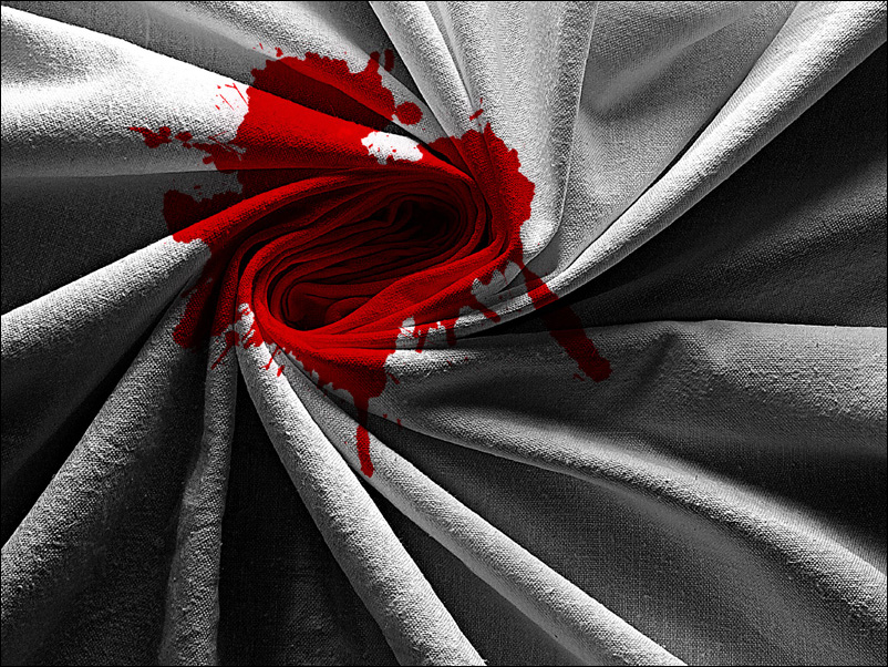 Crises, Artwork by Lucian Stanculescu. at the apogee of the Crises, the Creator shaped the fabric of space-time into a rose and poured His blood on the solid geometry.
In the loneliness of the void, He roared:
"Let there be Life!"
and the rose was alive