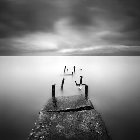 Rainy Pier, photography by Serdar Akin. Kursunlu / Bursa / TURKEY. canon 5D  with 16-35 mm. long exposure. In Nature, Scenery, Waterscape