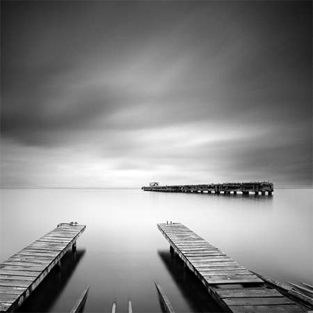 Izmit / TURKEY. canon 5d. long exposure. In Nature, Scenery, Waterscape. Two Piers, photography by Serdar Akin. Image #65200