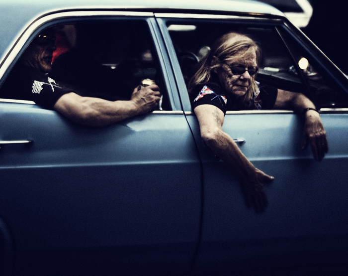 One night each year, filled the streets of Stockholm with cool cars (and people) from the 50-60 century. In Transportation, Road, car, cycle. Cruising #1, photography by Klas Falk. Image #239081