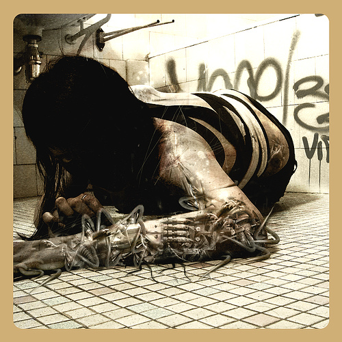 Itch., processing by Fleshy Limbless Spectacle. on another organism/emotional state that burrows under one's skin. 

---

Collaboration with my dear friend mosaiq: http://flickr.com/photos/mosaiq/

You can take a look at the original pic here: http://flickr.com/photos/mosaiq/542975320/. Photoshop. O.C.D. overlaying