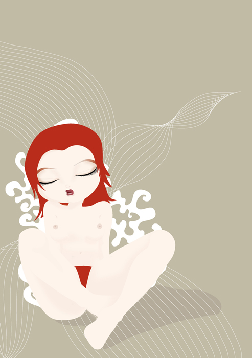 Massage, processing by Malak. illustrator. In People, Portrait