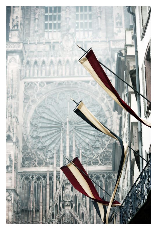 When We Were Theirs, Artwork by Fanny Rios Arguello. Set of Sherlock Holmes 2 in Strasbourg, France (with the Cathedral in the background)
