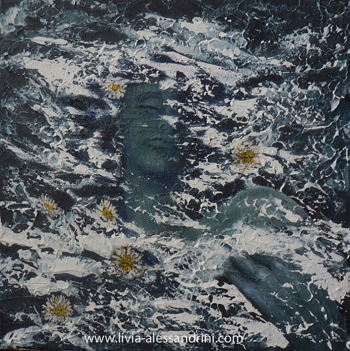 Ophelia, Artwork by Livia Alessandrini. toile cm 30x30. acryl