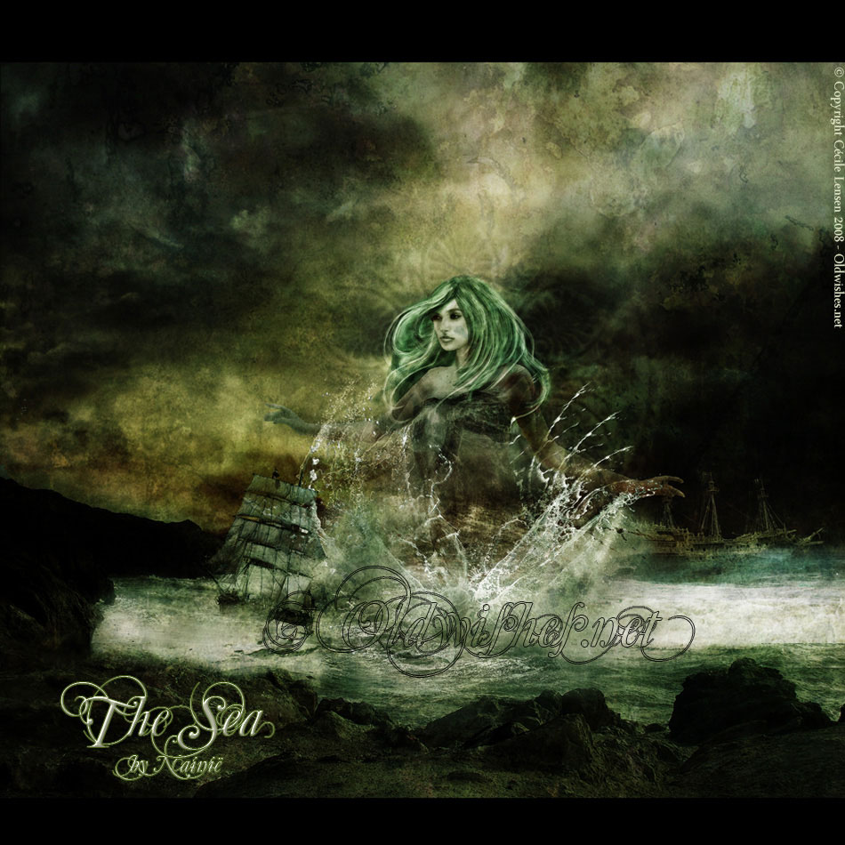 The Sea, processing by C&eacute;cile Lensen. Cr&eacute;dits : http://nainie.deviantart.com/art/The-Sea-99028874

A tribute to A. Rackham. Inspired by his illustration "The shipwrecked man and the sea".

Close-up : http://nainie.deviantart.com/art/The-Sea-Details-99028984. Photomontage, matepainting