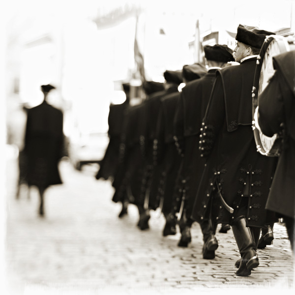 When the Gards Go Marching In, photography by Biserko Fercek. picture was taken with  Mamiya Sekor 645 lens 80mm/2.8,  and Tilt Shift adapter put on Canon EOS 30D body. In Construction, Street