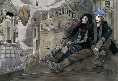 Voodoo Child. Autumn has come, drawing by Natalia Pierandrei. Markers and watercolours. Original size&raquo; 33x48 cm. Markers and water soluble pencils