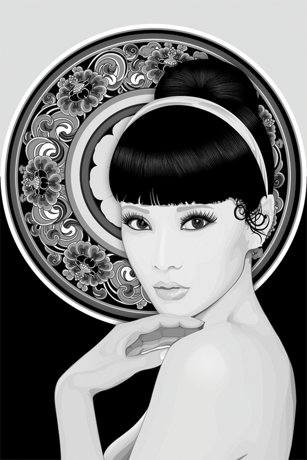 Porcelan, drawing by Julia Bogoeva. ==. CorewDraw. vector art. In People
