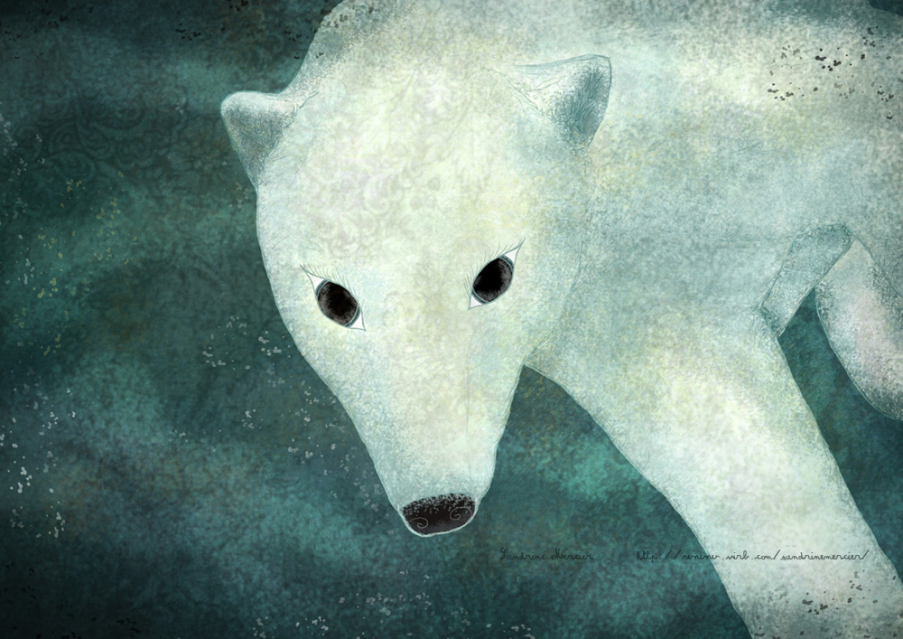 Polar bear under the water, drawing by Sandrine Mercier. Created with Photoshop...
Using textures.. Photoshop, inspiration. PAO. In Nature, Animal