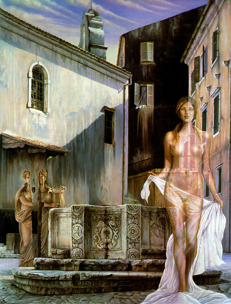 Chryssalis, drawing by Tassos Kouris. Oil on Canvas. Classic