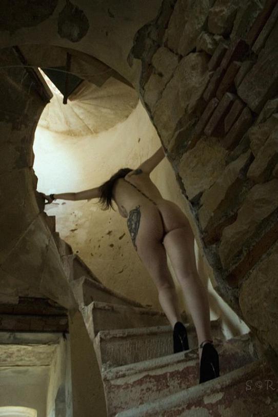 stairs exit, photography by Sylvie Rider. In People, Nude