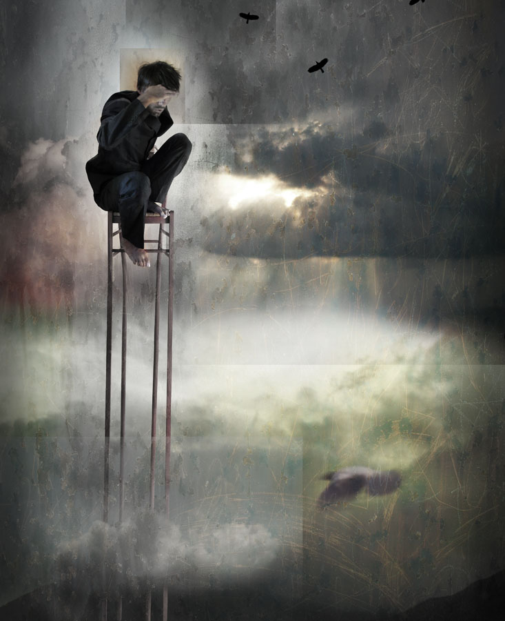 birdwatching, drawing by Ivan Kap. nikon8800 + mac + cs. photomanipulation