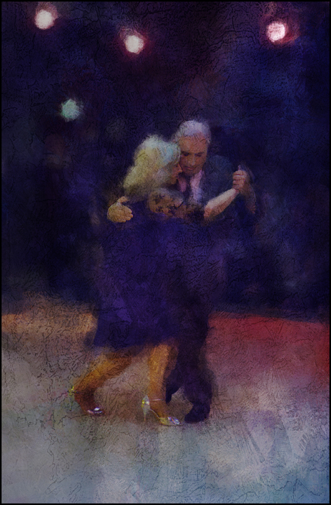 Last Dance?, processing by Morten Renberg. Manipulated and photo painted in Corel Painter + added texture layers.
Rosa and Carlos Perez, legendary tango instuctors, proves that tango is for all ages.. Canion 60D + 17 - 55 mm. Avaible light, high ISO.. In Event, Dance
