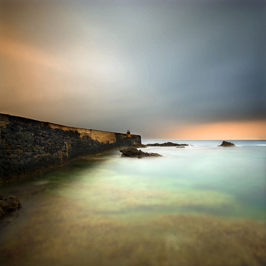 The Other Side of The Lonesome Fisherman, photography by Laurent Miaille. Banyuls - France - 07/09. Pentax K10D + Sigma 10-20. Long Exposure. In Nature, Scenery, Waterscape