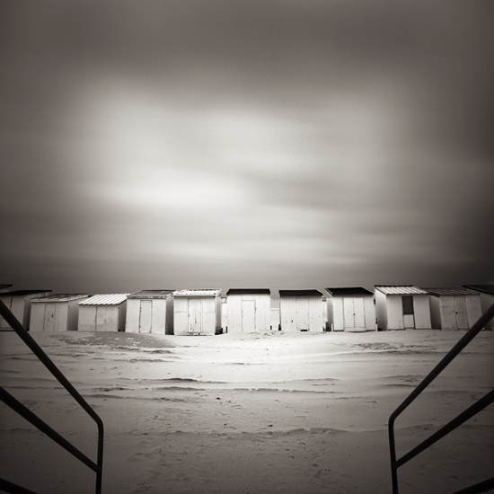 Beach Houses#2, photography by Laurent Miaille. Calais - 01/11. Canon 5d + 17-40. Long Exposure. In Nature, Scenery, Beach