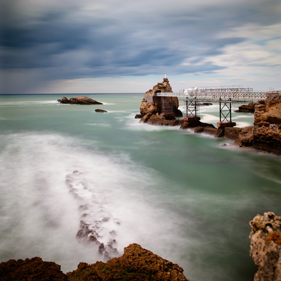Biarritz - 04/12. Canon 5d MKII + 17-40. Long Exposure. In Nature, Scenery, Waterscape. Under Protection, photography by Laurent Miaille. Image #385282