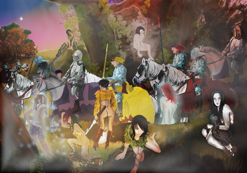 March of the Fae, painting by Daniel Seman. Based on The Fairy Raid: Carrying off a Changeling &ndash; Midsummer Eve, 1867, Sir Joseph Noel Paton. Ive always loved this painting and finally made one to compare.. well Sir Josephs is way better but still.... wacom tablet photoshop about 14 hours