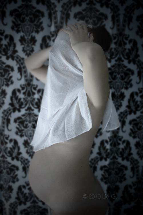 Expecting, Artwork by L&iacute;a G.. Self portrait. In People, Self-portrait, Female