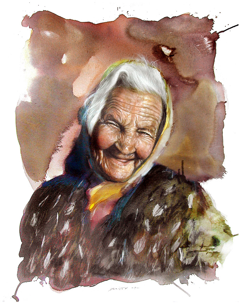 Earth, drawing by Salvatore De Vito. Painting size 28" x 35" acrylic on canvas (2000).
Series of four paintings I call 'The four elements'.. brush, airbrush, liquitex and lascaux acrylics. acrylic on canvas. In People, Portrait
