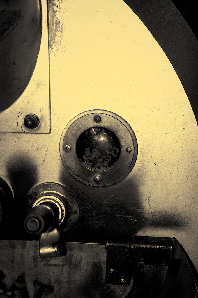 Roaster, photography by Eli Badger. A friend asked if I would take pictures at his coffee roaster.. D300. Digital Image, B&W conversion Photoshop, PhotoMatrix and Nik Sliver EFX. In Industrial, technology, Machine
