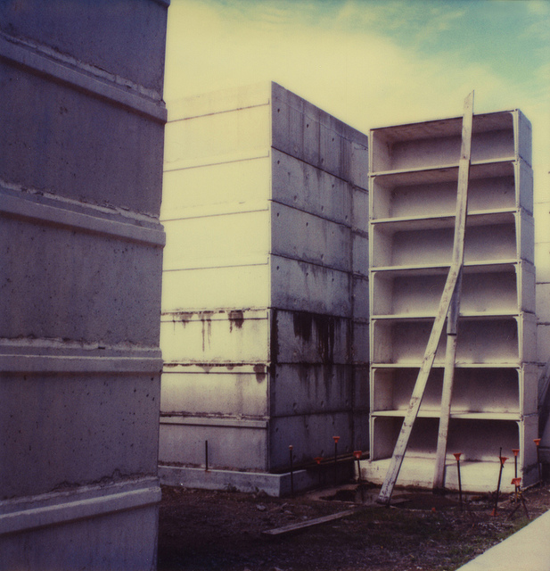 Untitled, photography by Jp Zorn. SX-70, Polaroid Time-Zero film. In Construction, Edifice, Structure