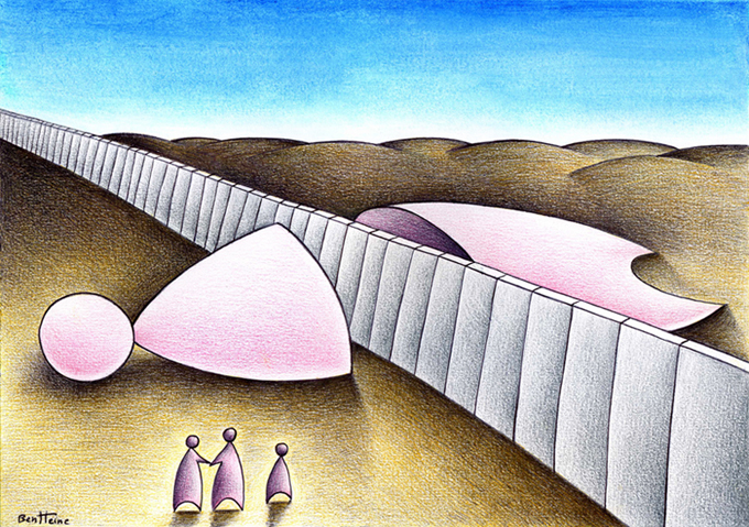 A People Divided, drawing by Ben Heine