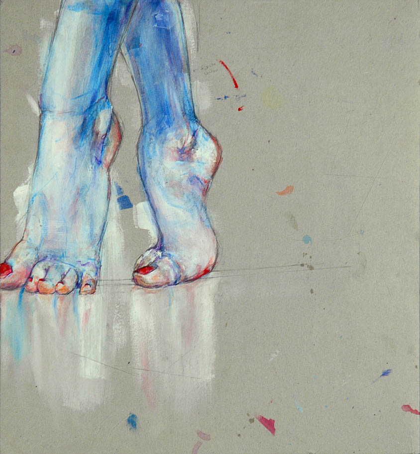 2/8 in a series of concentrations I did for school exploring distortion in response to stress.

Pencil, Acrylic and Gesso on chipboard.

16"x17.5". Feet 2, painting by Noni. Image #71848