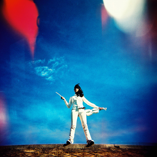 White violin, design by Chang Shanti. Holga. x-pro
