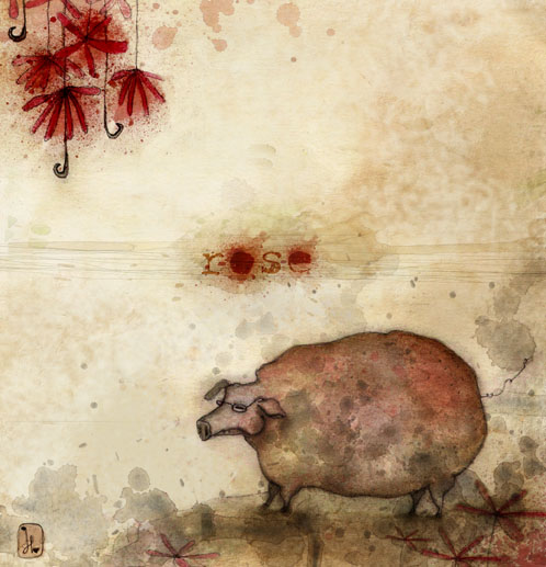 rose, drawing by Gladys B. In Nature, Animal