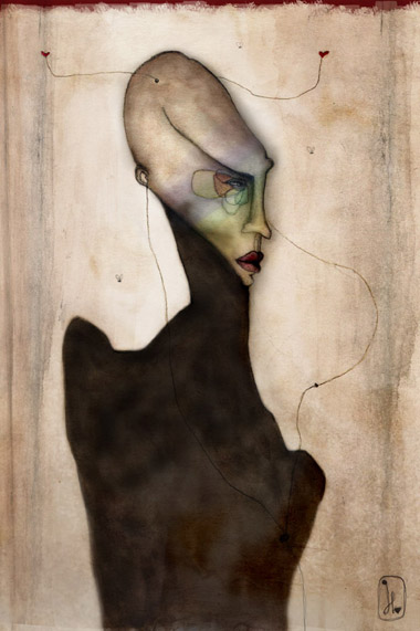 headphones, painting by Gladys B. portrait of a rainbow lady


_____
mixed media | tempera + digital
print on vinyl
about 23.6 x 27.6 inches. In People, Character