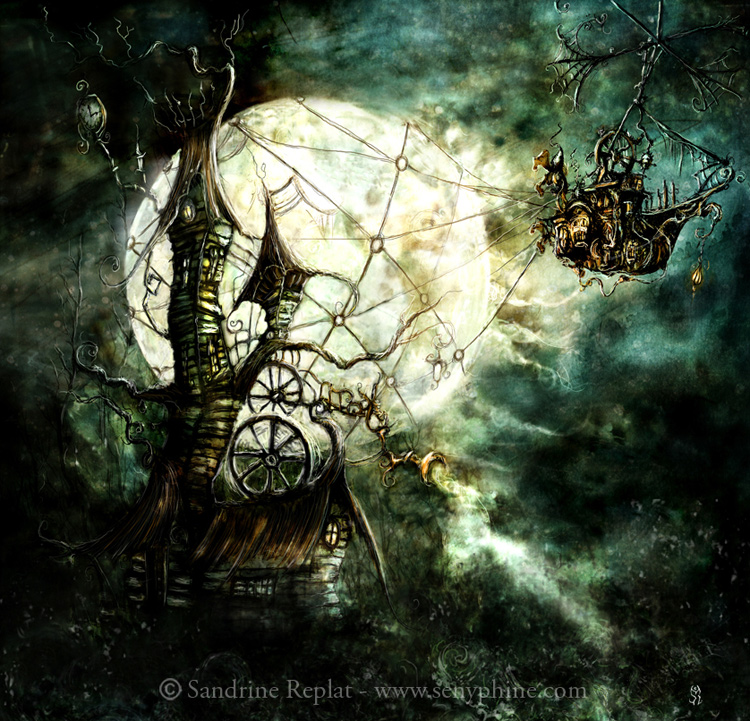 Dream Factory, Artwork by Sandrine Replat. It has been a long time now I did not post anything. I am working on many projects that I will share with you later on I promise :) I want to wish you all a Happy New Year!!. Pencil, acrylic painting, Photoshop, Wacom tablet. Traditionnal and digital Art