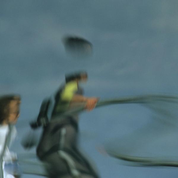 Paquis 1, photography by Thomas Guiot. Reflet de passants aux Bains de Paquis (Gen&egrave;ve). Nikon F90x. Film Velvia 100. In Nature, Scenery, Waterscape