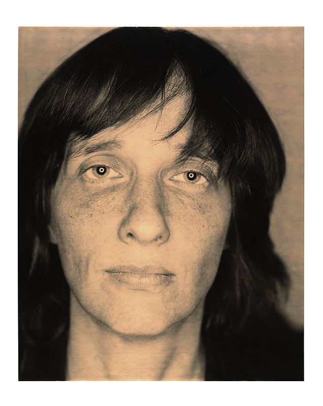 A.L. Kennedy, photography by Werner Pawlok. sinar p 8x10inch studiocamera. polaroid mismatch. In People, Portrait