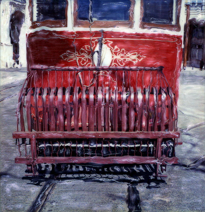Red, photography by Jose Goncalves. SX-70 Camera. SX-70 Manipulation. In Transportation