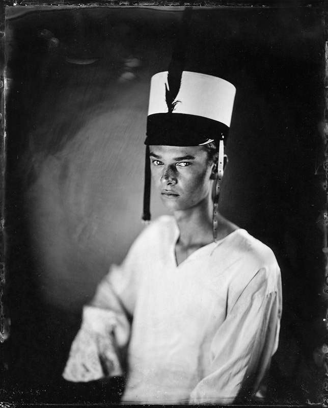 Soldier, photography by Piotr Biegaj. Itoflex 8x10. Wet-Collodion. In People, Portrait, Male