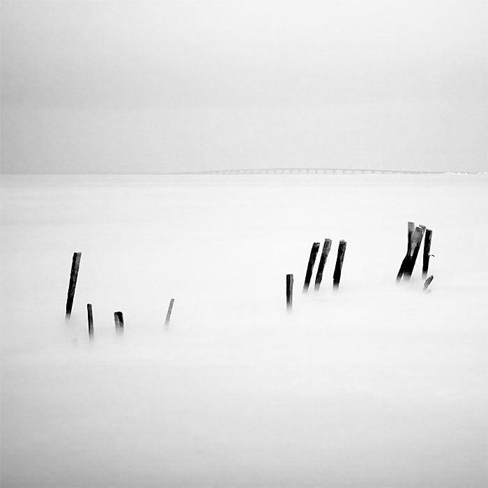 Bridge And Poles, photography by Julien Laurent. IR. In Nature, Scenery, Waterscape