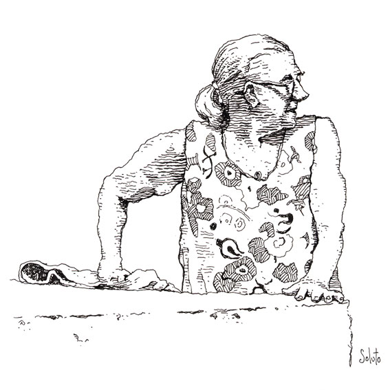 Le Retour D'Huguette, drawing by Ricota Soluto. Elle m'attendait Huguette.
&mdash; "Alors! vous m'aviez dit que j'y serais, et j'y suis pas dans votre bouquin! j'ai pourtant &eacute;t&eacute; gentille avec vous, moi! Vous vouliez voir ma ni&egrave;ce? ben je vous la pr&eacute;senterai pas! voil&agrave;! Vous vous d&eacute;brouillerez sans moi... De toute fa&ccedil;on les artistes, hein, on les connait! Des promesses, des s&eacute;ances de poses, et &ccedil;a d&eacute;rape! Dites pas non, il y a des pr&eacute;c&eacute;dents!
&mdash; Mais enfin Huguette... Votre ni&egrave;ce a vingt-trois ans!
&mdash; Pas question!!
&mdash; Vous serez dans le tome 2!
&mdash; Ah l&agrave;, l&agrave;... Monsieur Soluto... Vous, au moins, vous savez me prendre..."

La suite sur 

http://soluto.over-blog.org/article-le-retour----37354721.html. encre de chine. dessin. In People, Miscellaneous