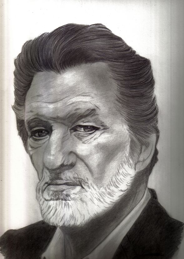 Eddy Mitchell, drawing by Roger. crayon. graphite. In People, Portrait