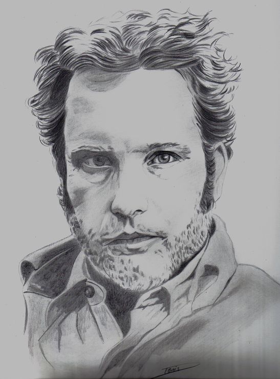 Richard Dreyfus, drawing by Roger. crayon. graphite. In People, Portrait